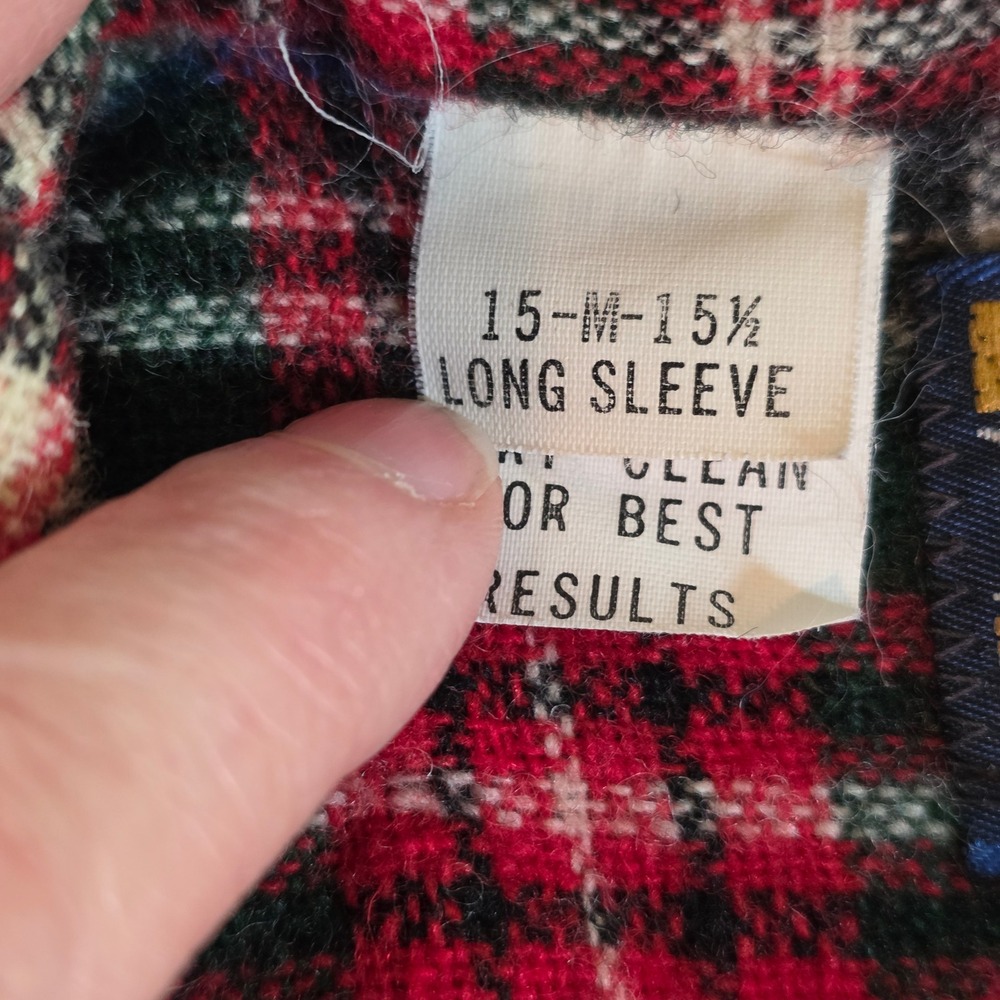 Vintage DEE CEE RAPPERS Men's M‎ Plaid Flannel Shirt Red Green Outdoor Workwear - Picture 4 of 8